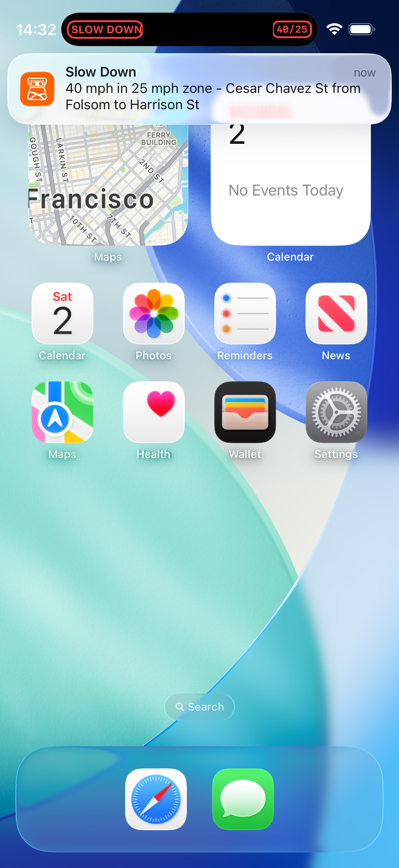 Swift Scout — slow down notification